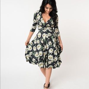 Unique vintage Floral wrap dress